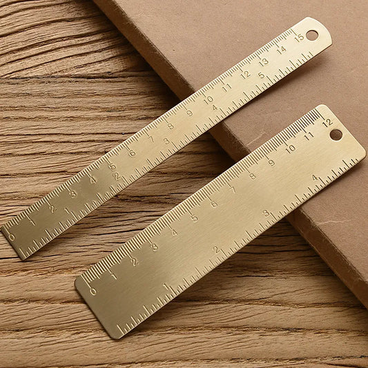 Vintage Brass Metal Straight Ruler and Geometry Sets narror and wide