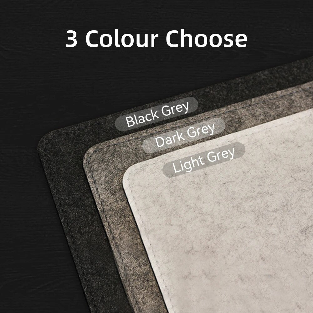 Large Wool Felt Desk / Mouse Pad come in 3 colours, black gey, dark grey and light grey