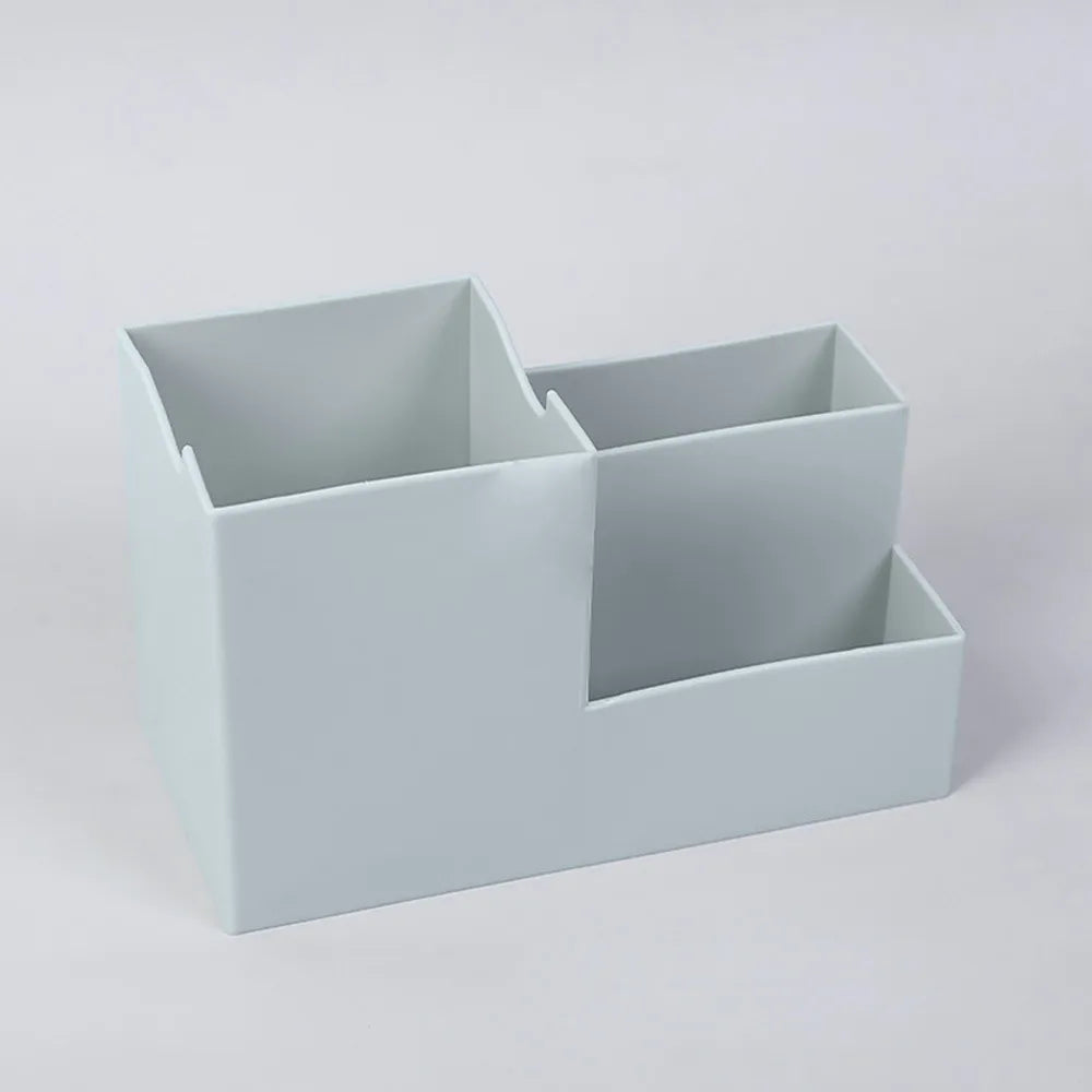 Desk Organizer Storage Box light grey rectanguar set, front view