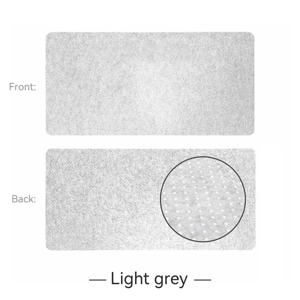 Large Wool Felt Desk / Mouse Pad in light grey, top and bottom view