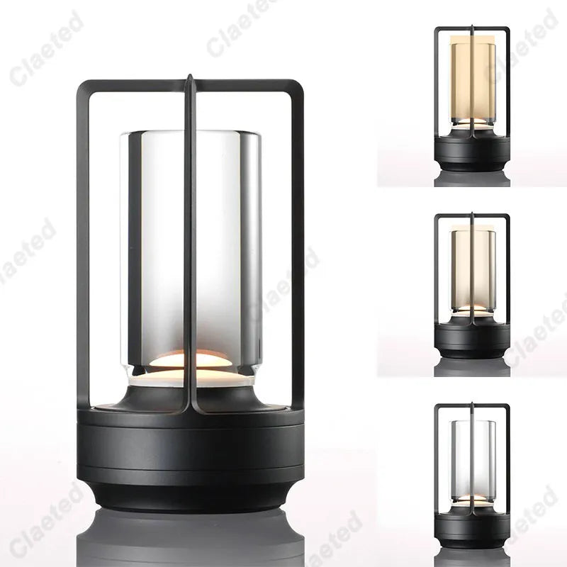 LED Cordless Metal Desk Lamp Matt black with RGB light colours