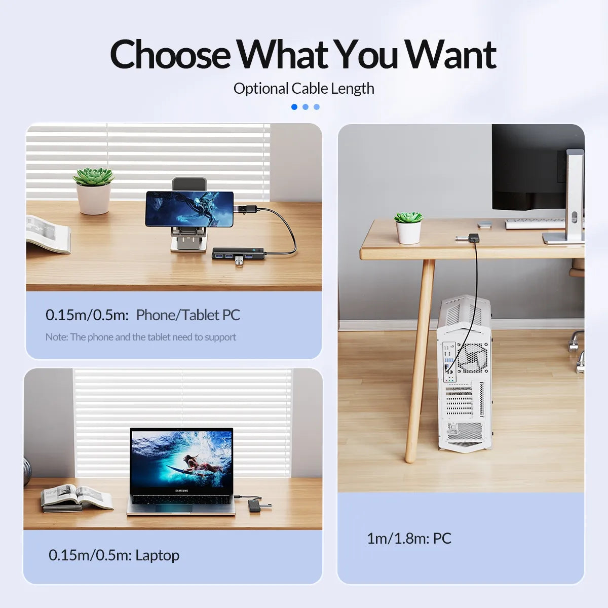 ORICO Type C USB HUB 3.0 4-Port Splitter - Ultra-Slim