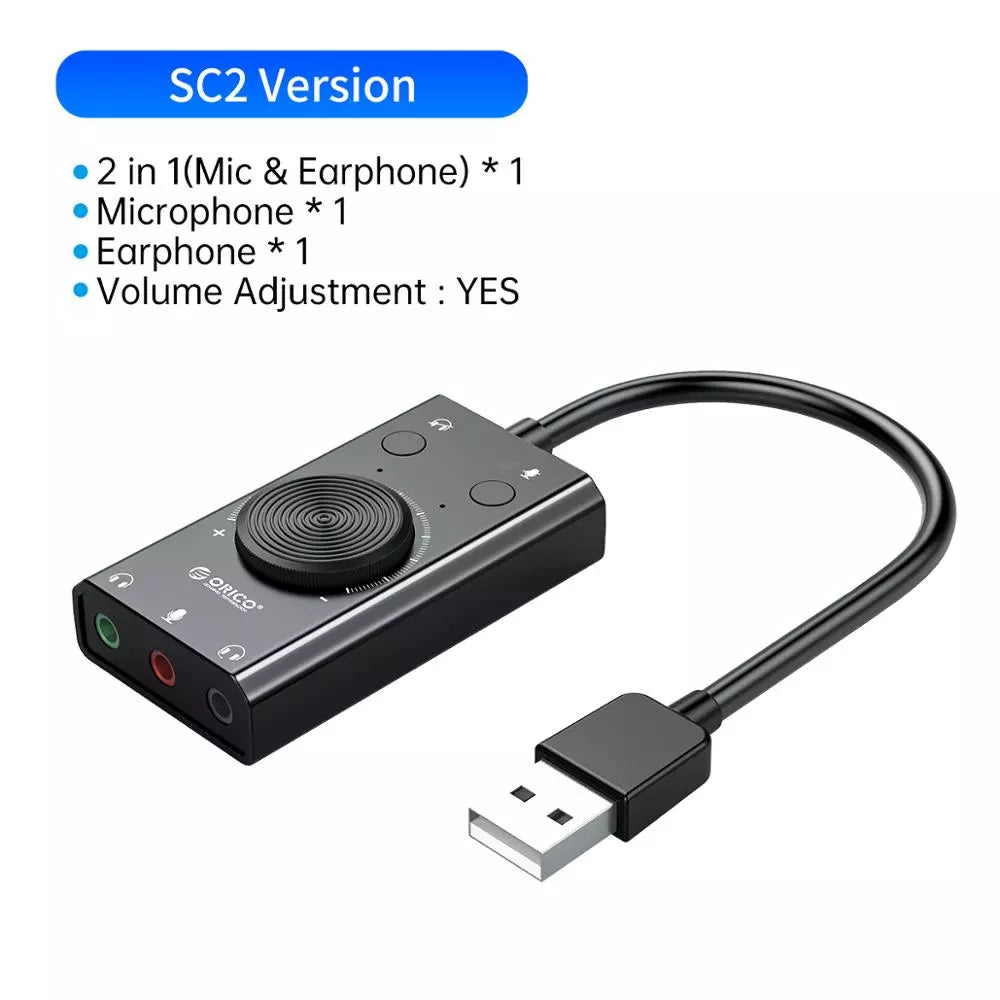 ORICO SC2 External USB Sound Card No Volume control variation with USB port SC2