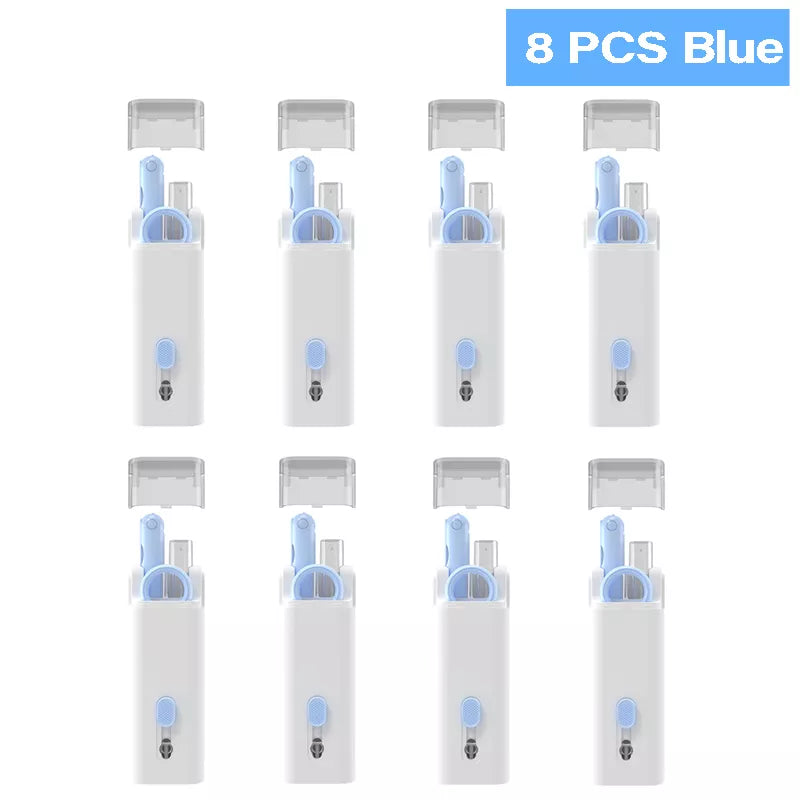 7 in 1 Cleaner Brush Kit,  8 Piece top view Blue