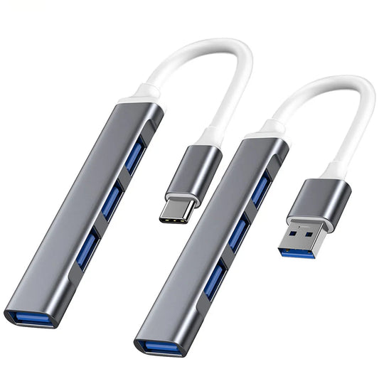 USB C HUB 3.0 Type C 3.1 4 Port Hub  Dark Metal with USB and USB C