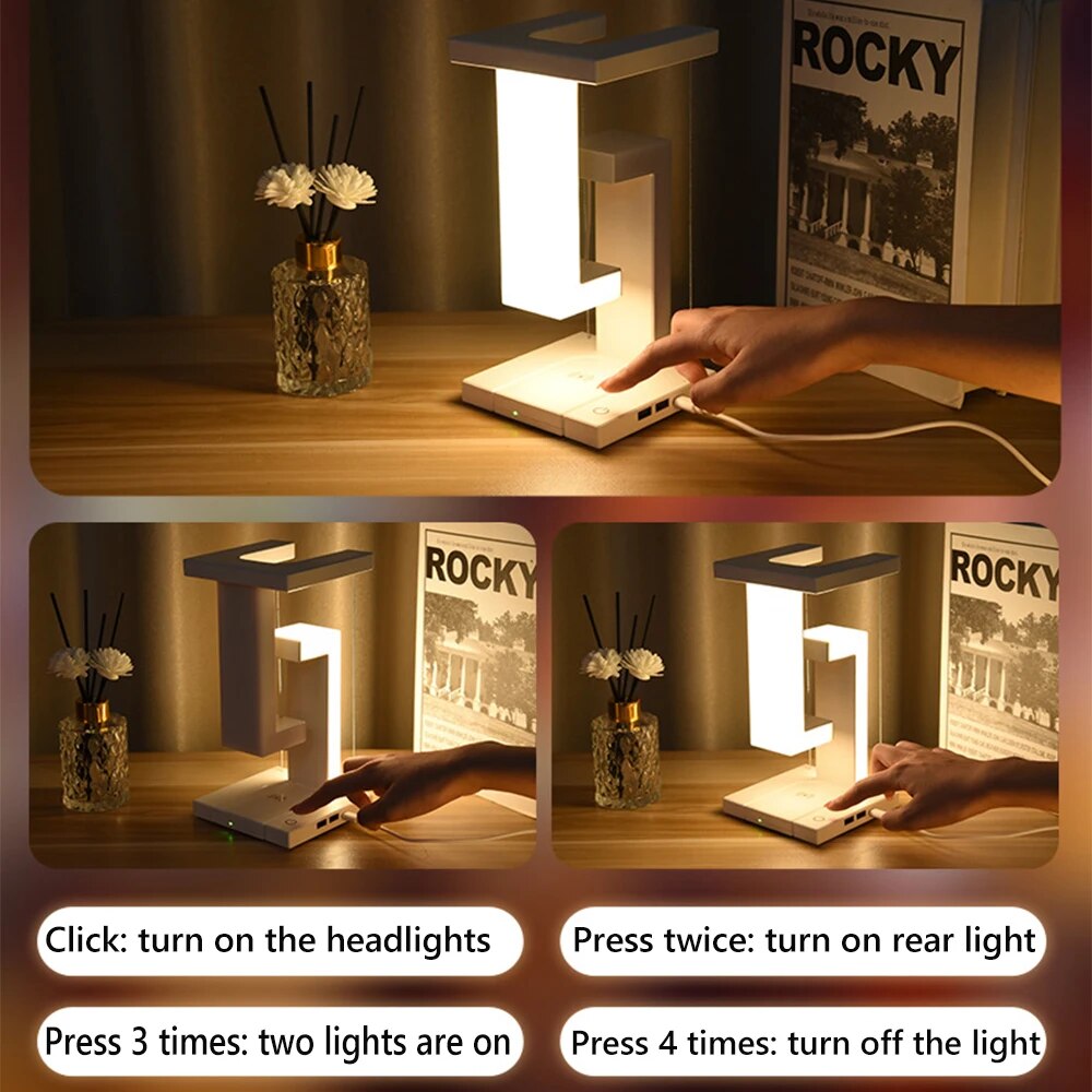 FTOYIN Suspending Anti-gravity Night Light 10W showing the different settings of the light