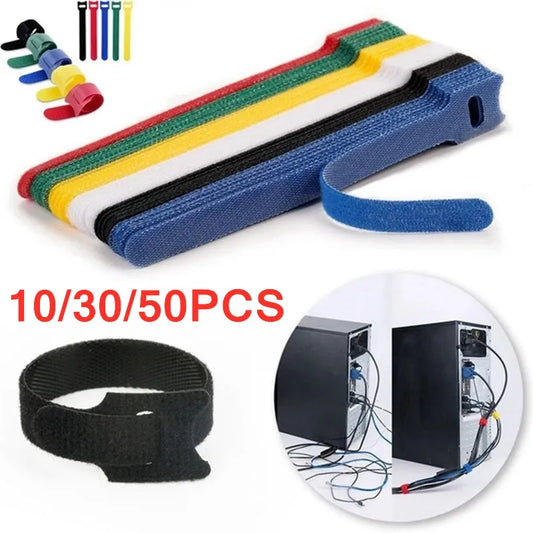 Hook Loop Cable Organizer Ties in different uses etc