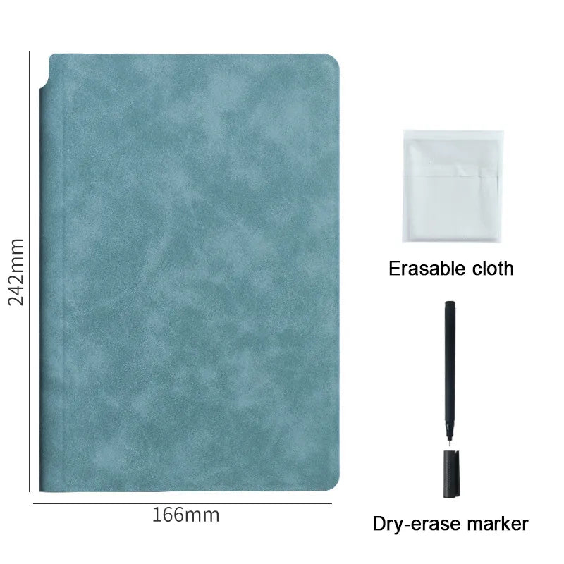 A5 Whiteboard Leather Notebook light blue, Top view