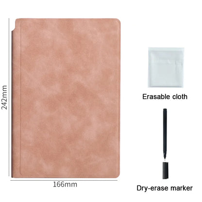 A5 Whiteboard Leather Notebook Beige, Top view