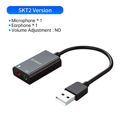 ORICO SC2 External USB Sound Card No Volume control variation with USB port SKT2