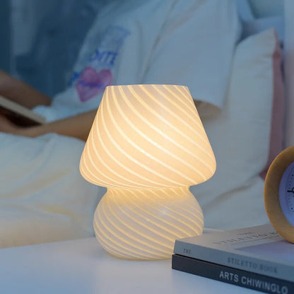 Glass LED Desk Lamp spiral texture
