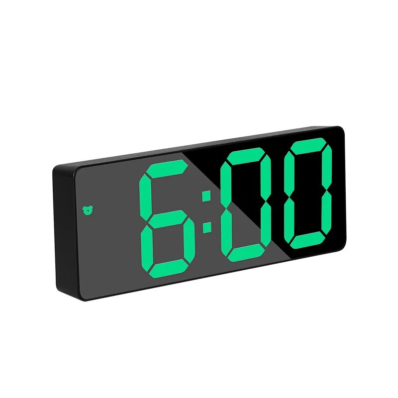 LED Desktop Clock Black with green numbers