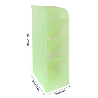 Desk Organizer Storage Box small diagonal insert luminus green with dimensions perspective view