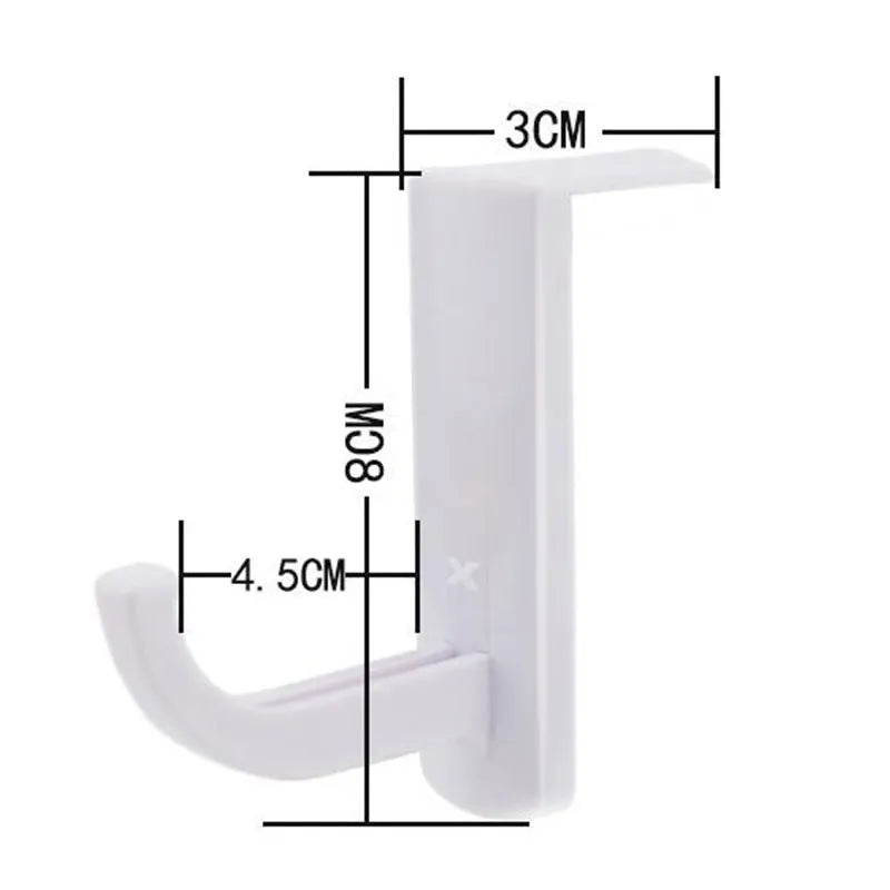 Universal Headphone Headset Hanger in White with dimensions