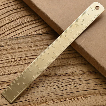 Vintage Brass Metal Straight Ruler