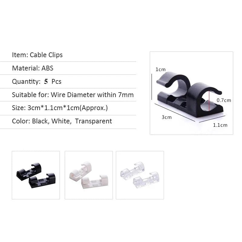 Cable Organizer Clips details and dimensions