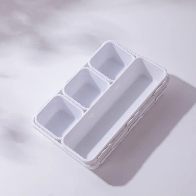 White 8PCS Combination Drawer Storage Boxes stacked , top view