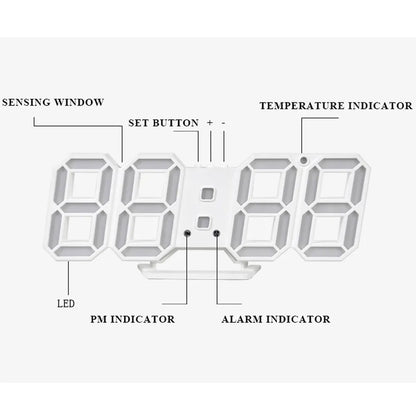 Large Smart 3d Digital Alarm Clock details, top view