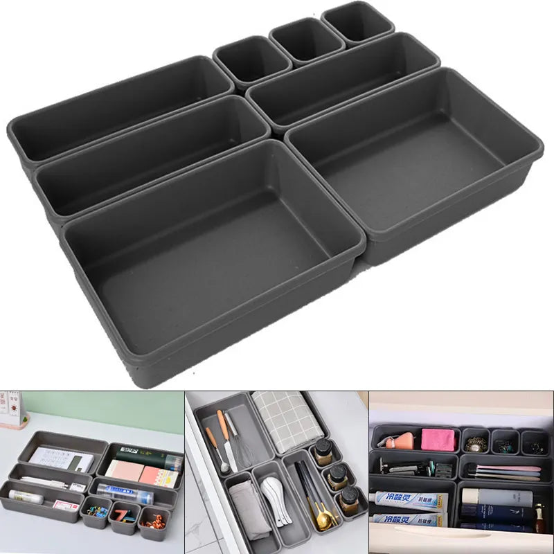 8PCS Combination Drawer Storage Boxes , perspective View