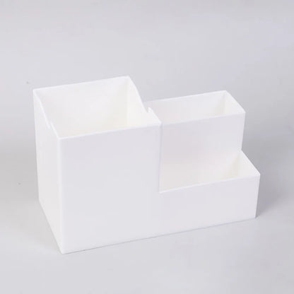 desk Organizer Storage Box white  rectanguar set, front view